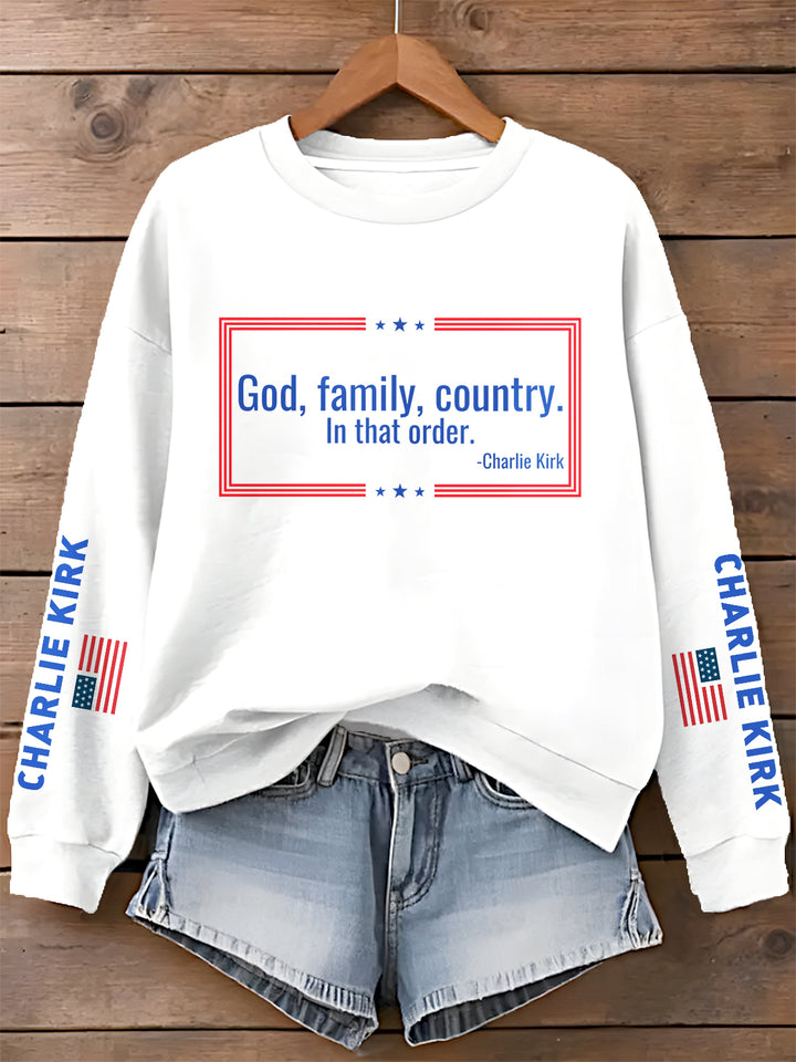 Freedom Printed Long Sleeve Casual Top