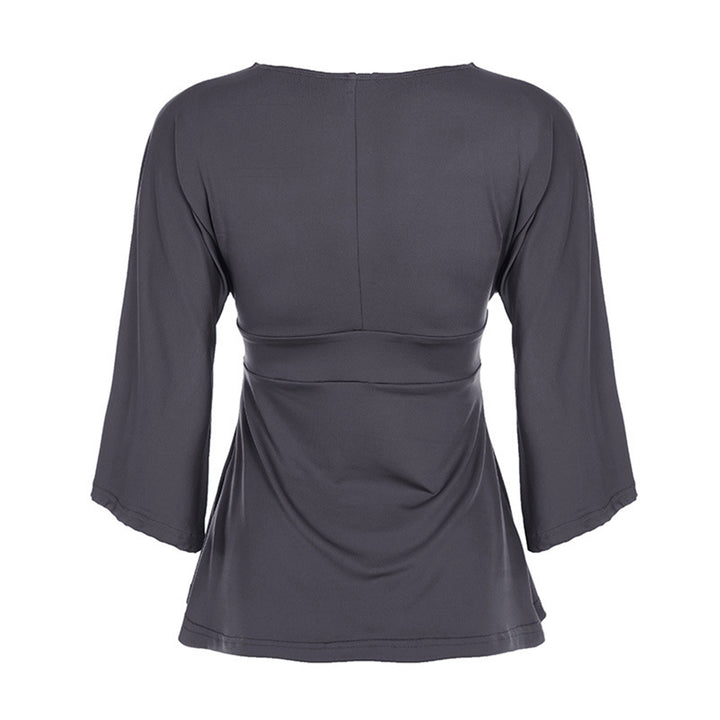 3/4 Length Sleeve Womens Tops V Neck Bell Sleeve Dressy Casual Fashion Tunic Tops Spring Outfits for Party stunning