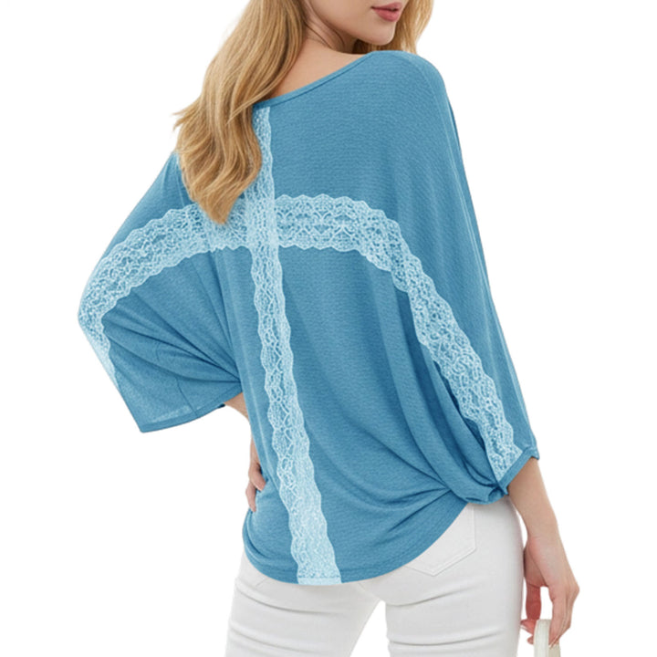 Sheer Off The Shoulder Top Batwing Sleeve Casual Lace Cover Ups Women Sexy Loose Clothes for Going Out Travel like-minded