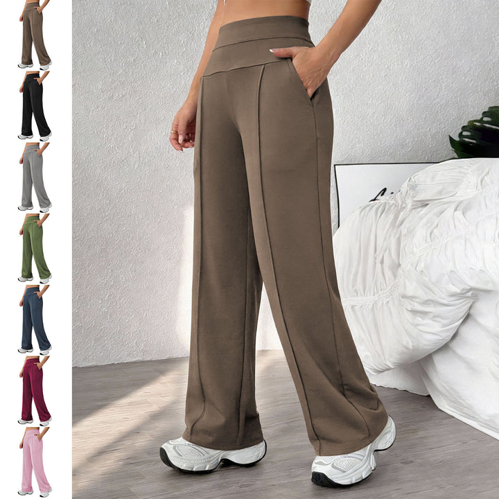 Yoga Pants Straight Leg for Women High Waist Workout Pants With Pockets Stretch Casual Sweatpants for Leisure brilliant