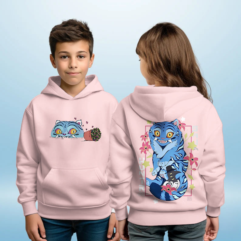 Demon Cat Derpy Children's Hooded Hoodie