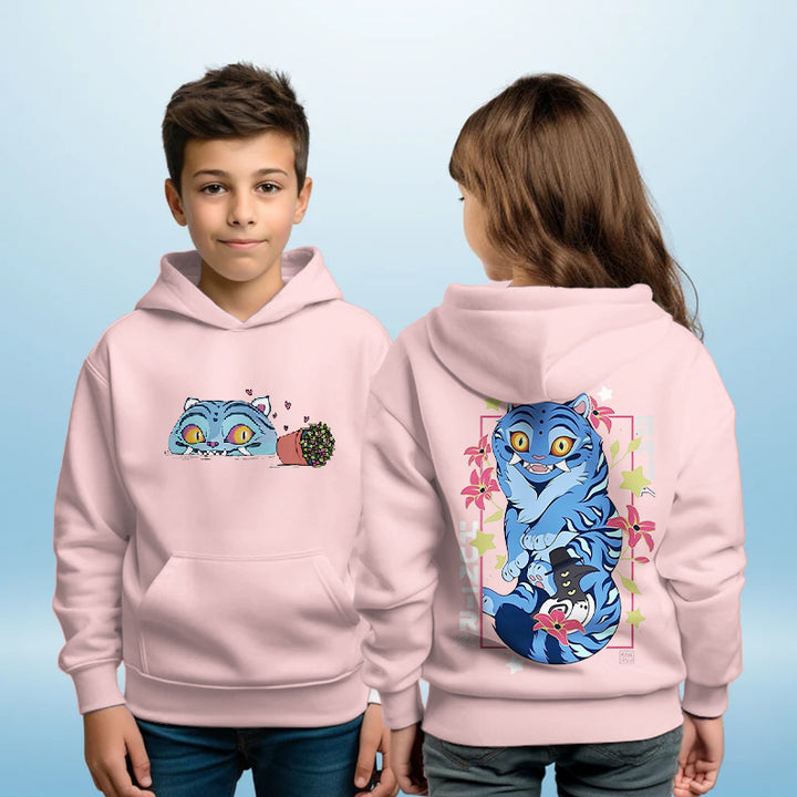 Demon Cat Derpy Children's Hooded Hoodie