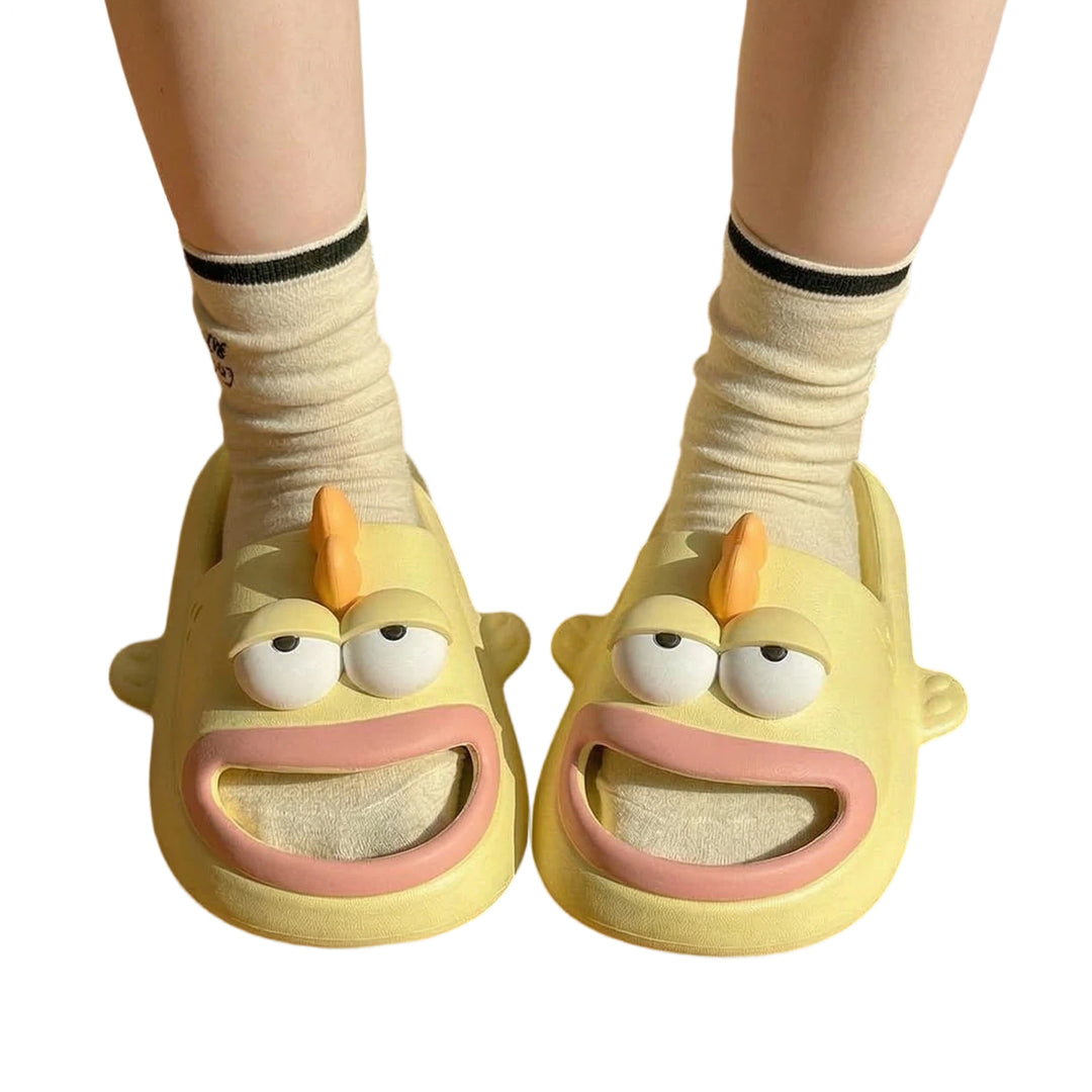 Fish Slippers for Women Open Toe Indoor Funny Animal Slippers Cartoon Anti-Slip Shower Slides for Bedroom ingenious