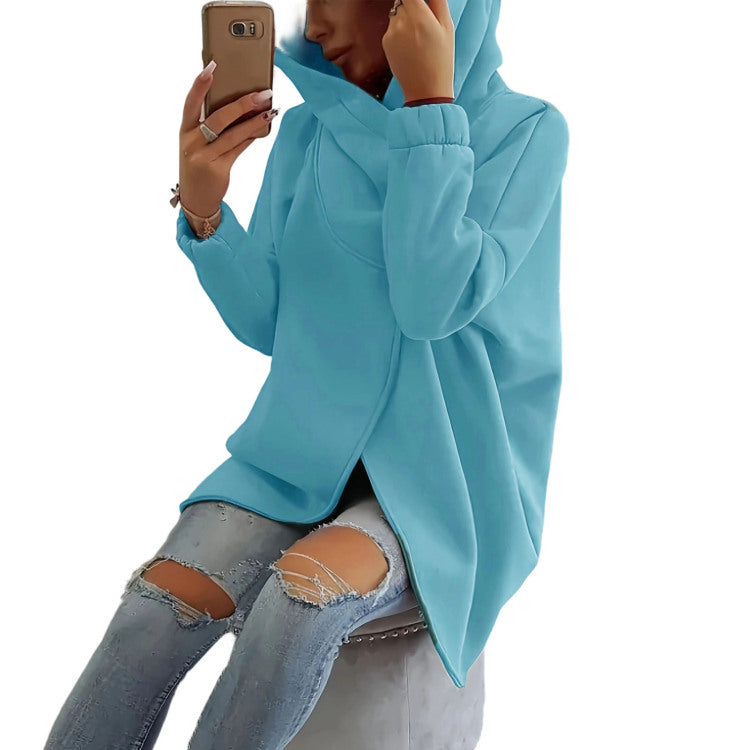 Oversized Zip Up Hoodie for Women Asymmetric Long Sleeve Trendy Hoodies Jackets with Large Hood for Travel attractively