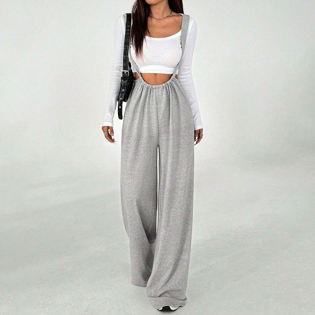 Womens Suspender Pants High Waisted Casual Sleeveless Jumpsuit Baggy Wide Leg Suspender Overalls for Travel classy