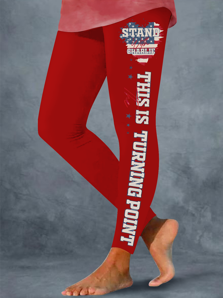 Justice For Charlie Kirk Freedom Print Leggings