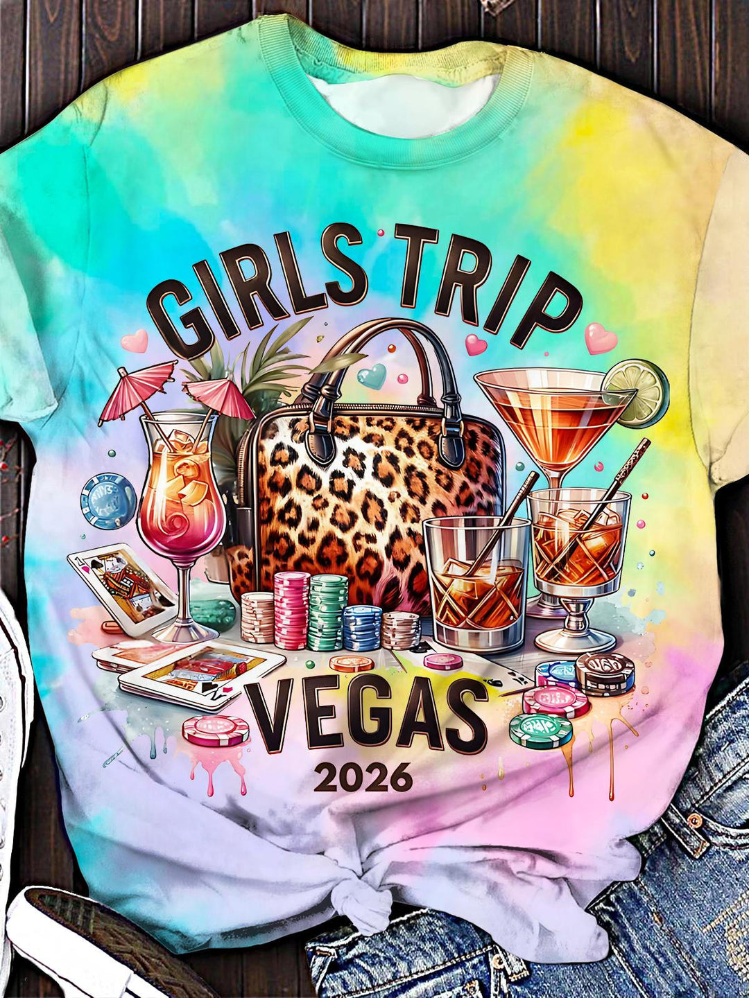 VEGAS GIRLS TRIP Crew Neck T-shirt