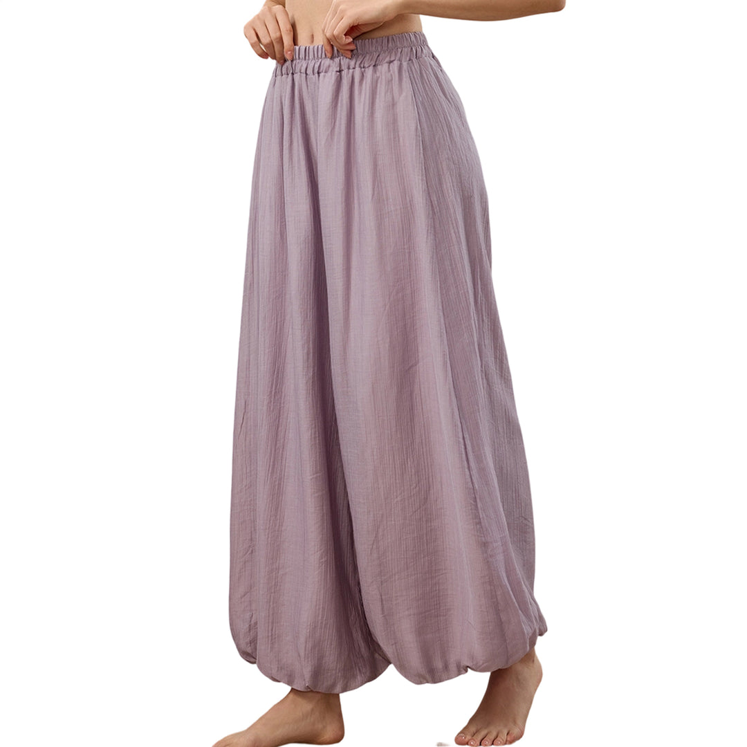 Yoga Harem Pants Women Elastic Waist Casual Yoga Pants Boho Flowy Hippie Trousers for Workout Sports Dance like-minded