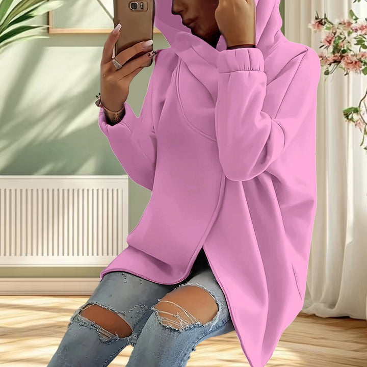 Oversized Zip Up Hoodie for Women Asymmetric Long Sleeve Trendy Hoodies Jackets with Large Hood for Travel attractively