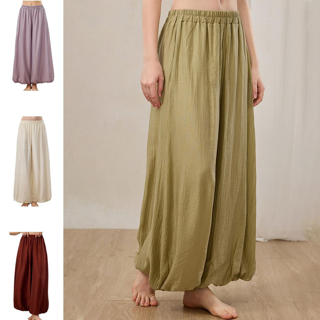 Yoga Harem Pants Women Elastic Waist Casual Yoga Pants Boho Flowy Hippie Trousers for Workout Sports Dance like-minded