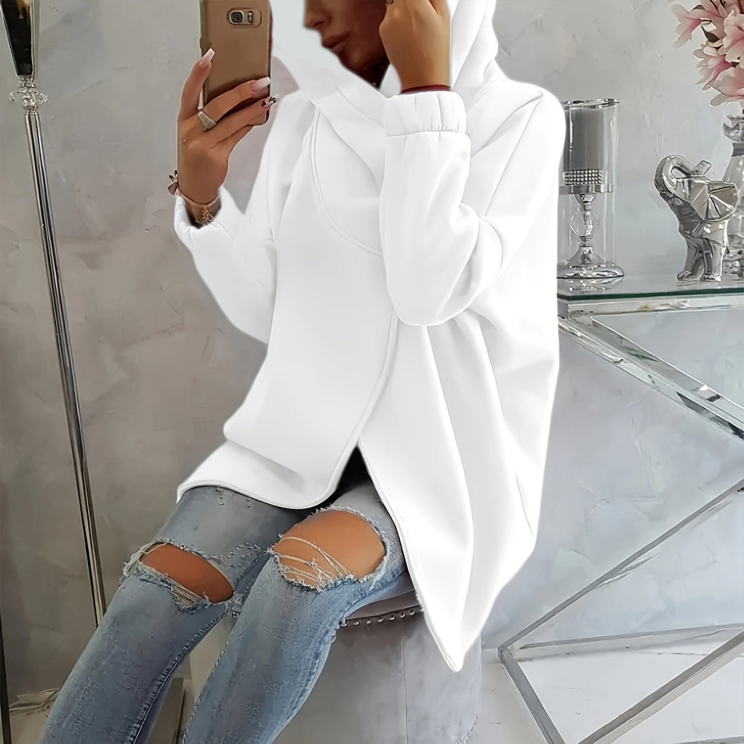 Oversized Zip Up Hoodie for Women Asymmetric Long Sleeve Trendy Hoodies Jackets with Large Hood for Travel attractively