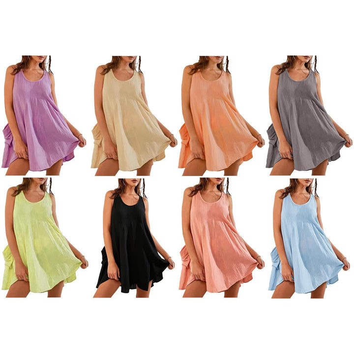 Babydoll Dress for Women Scoop Neck Loose Tank Top Dress Sleeveless Swing Flowy Sundresses for Daily Wear gorgeous