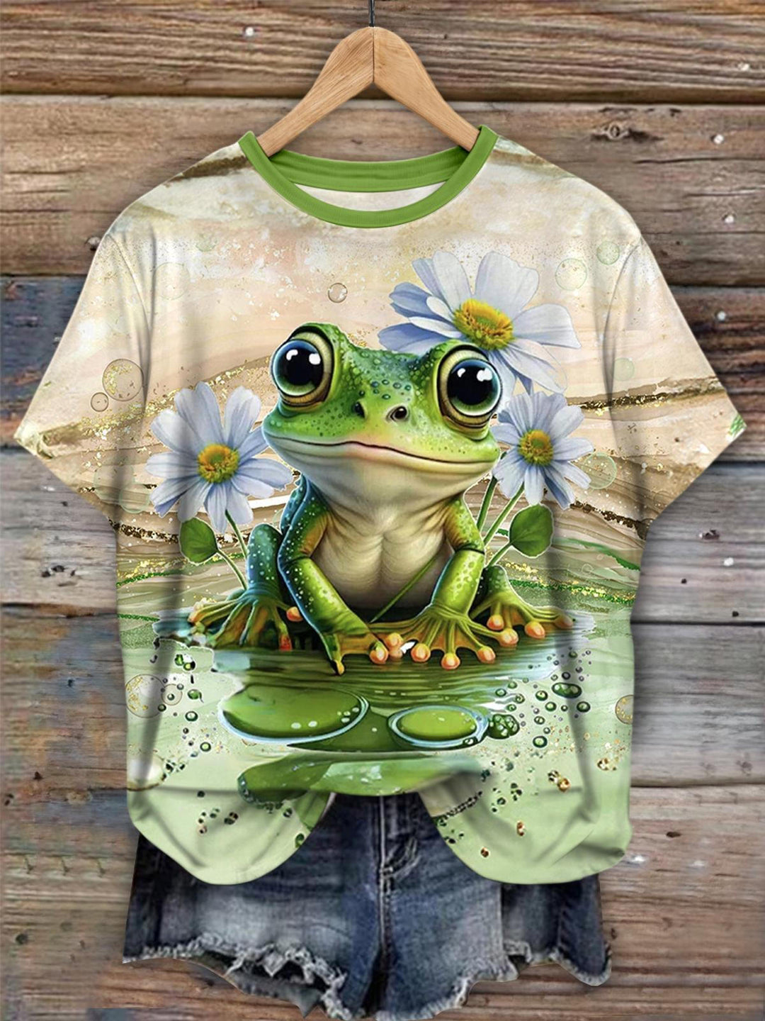 Funny Frog Crew Neck T-shirt