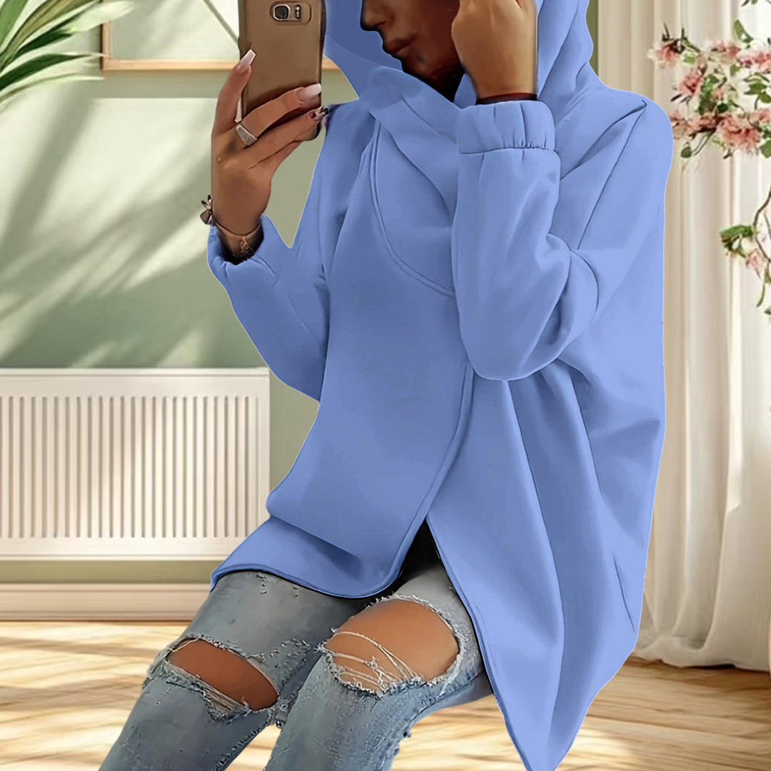 Oversized Zip Up Hoodie for Women Asymmetric Long Sleeve Trendy Hoodies Jackets with Large Hood for Travel attractively