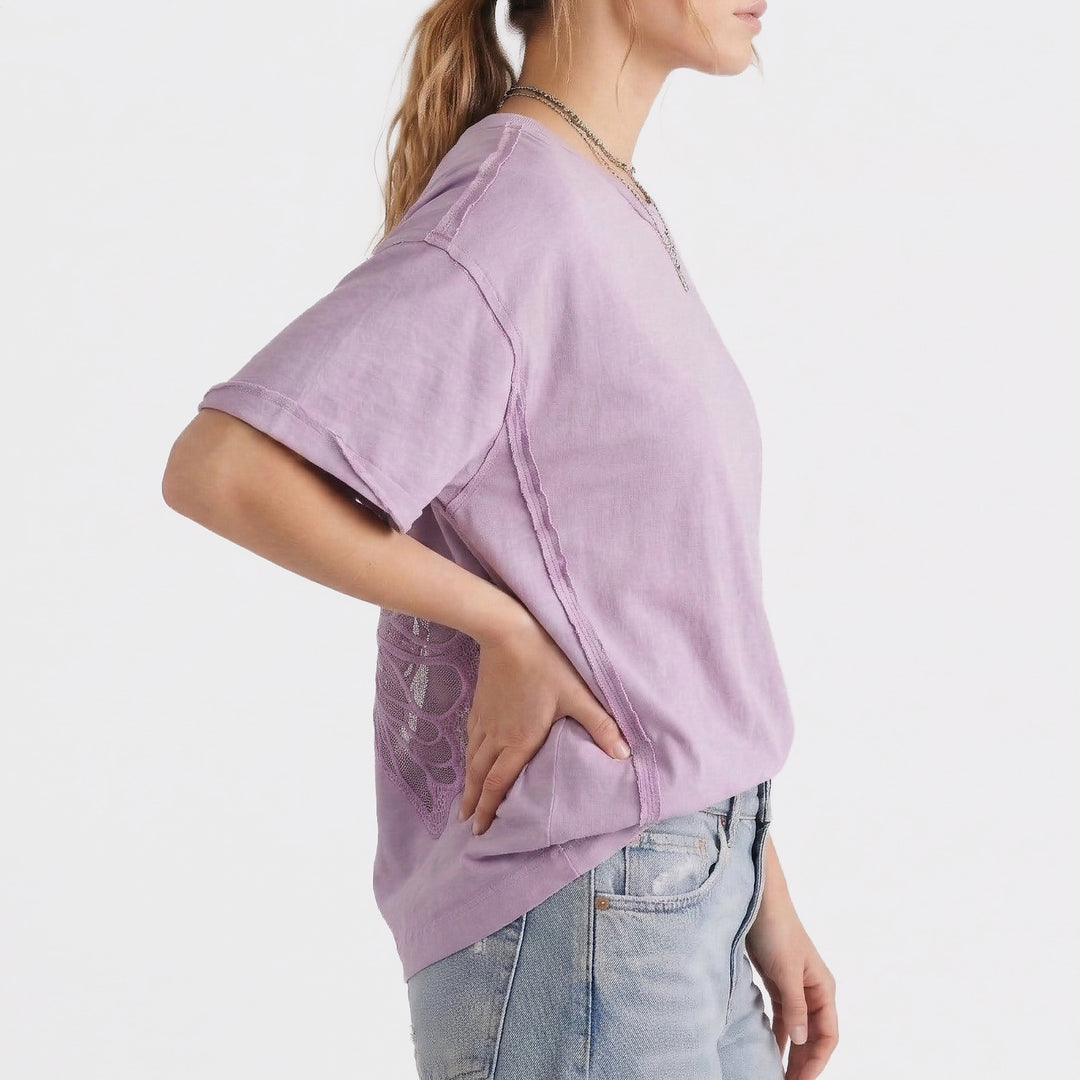 Cut Out Tops for Women Butterfly Cut Out Back Fashion Casual T Shirts Loose Fit Basic Tops for Going Out newcomer