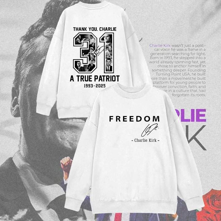 In Memory of Charlie Kirk Printed Long Sleeve Casual Top
