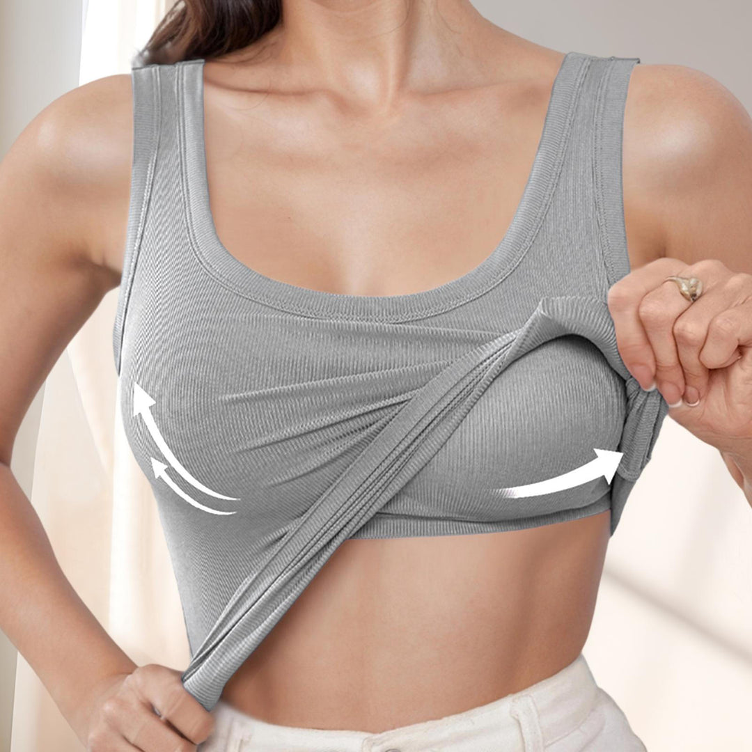 Built in Bra Tank Tops for Women U-Back Summer Sexy Casual Sleeveless Fitted Tank with Removable Pads for Gym welcoming