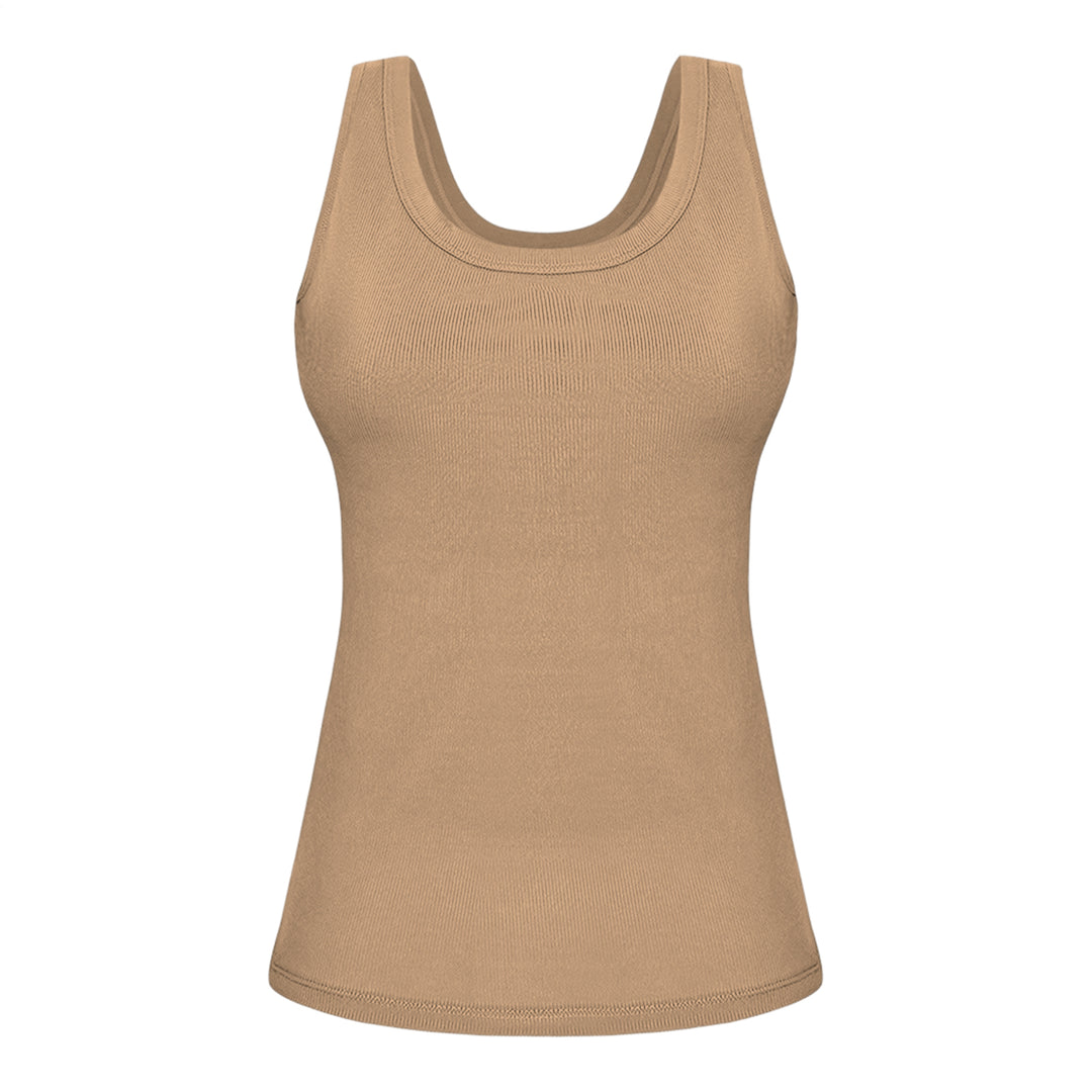 Built in Bra Tank Tops for Women U-Back Summer Sexy Casual Sleeveless Fitted Tank with Removable Pads for Gym welcoming