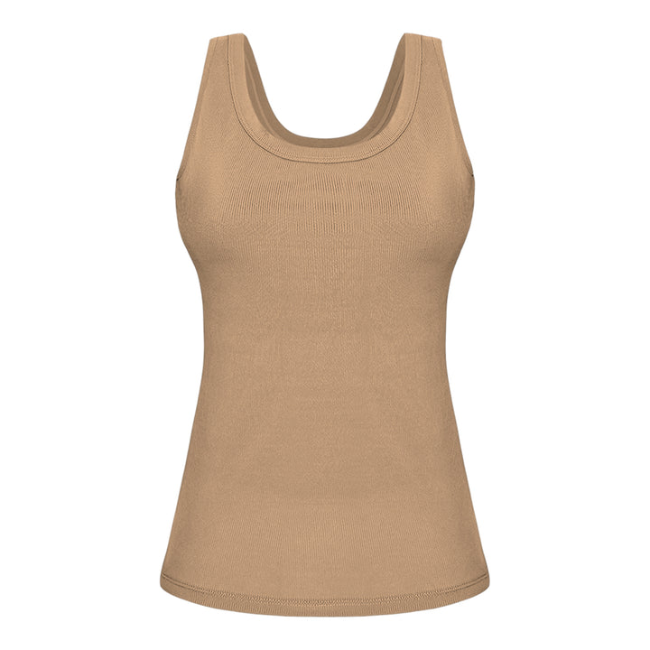 Built in Bra Tank Tops for Women U-Back Summer Sexy Casual Sleeveless Fitted Tank with Removable Pads for Gym welcoming