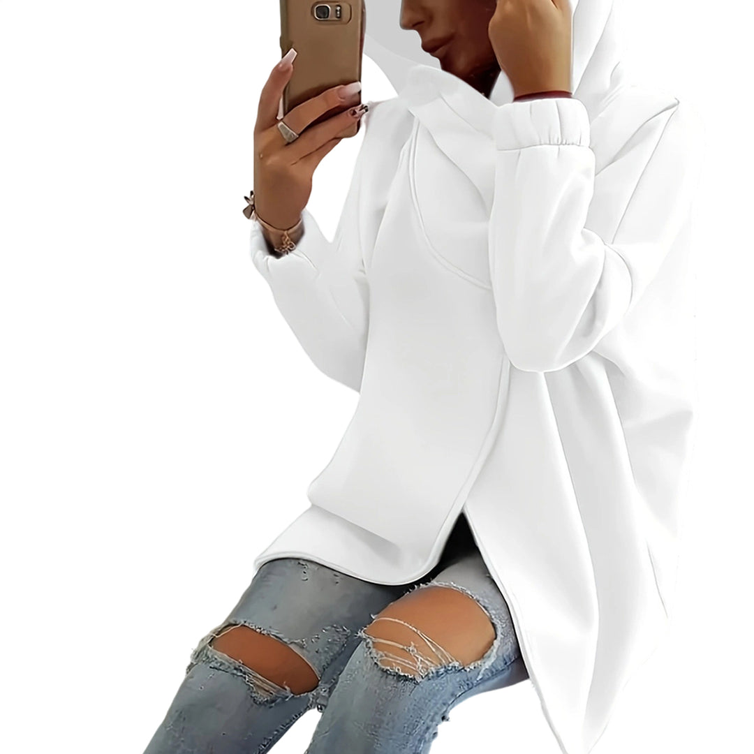 Oversized Zip Up Hoodie for Women Asymmetric Long Sleeve Trendy Hoodies Jackets with Large Hood for Travel attractively