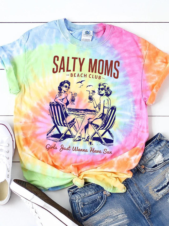Salty Moms Beach Club Crew Neck T-shirt