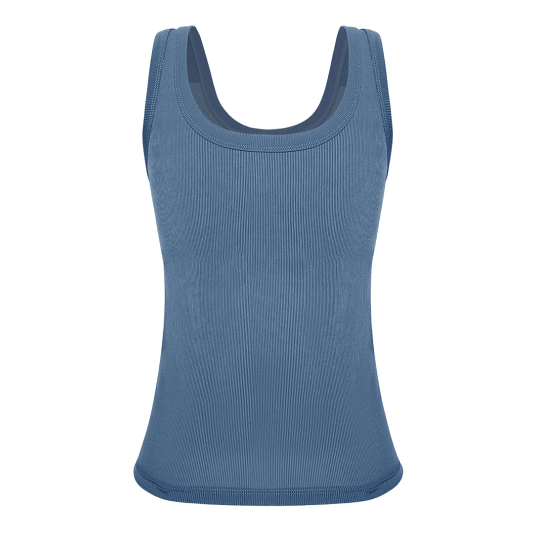 Built in Bra Tank Tops for Women U-Back Summer Sexy Casual Sleeveless Fitted Tank with Removable Pads for Gym welcoming