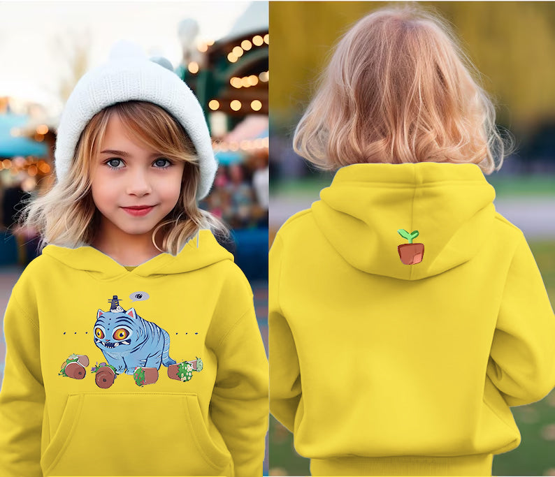 Demon Cat Derpy Children's Hooded Hoodie