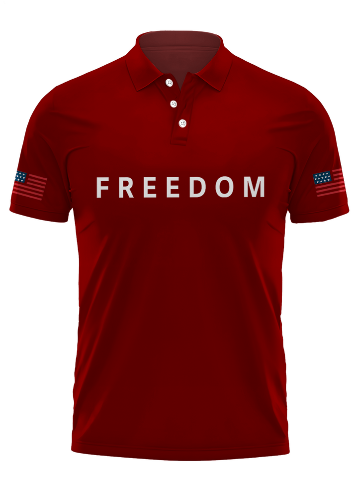 Men's Charlie Kirk Freedom Short Sleeve Button Polo Shirt