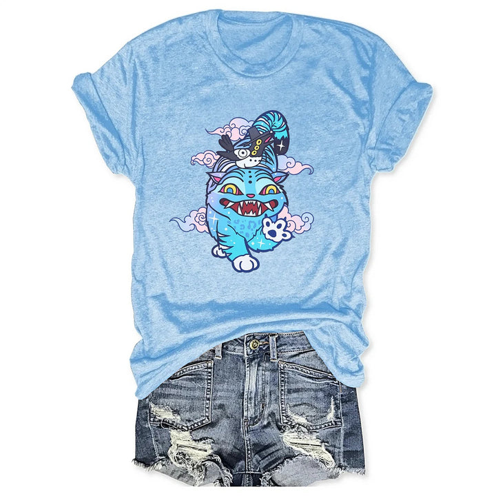 Demon Hunter Derpy Tiger Crew Neck T-shirt