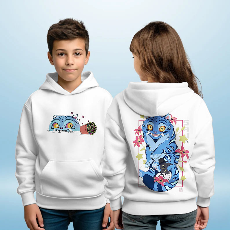 Demon Cat Derpy Children's Hooded Hoodie