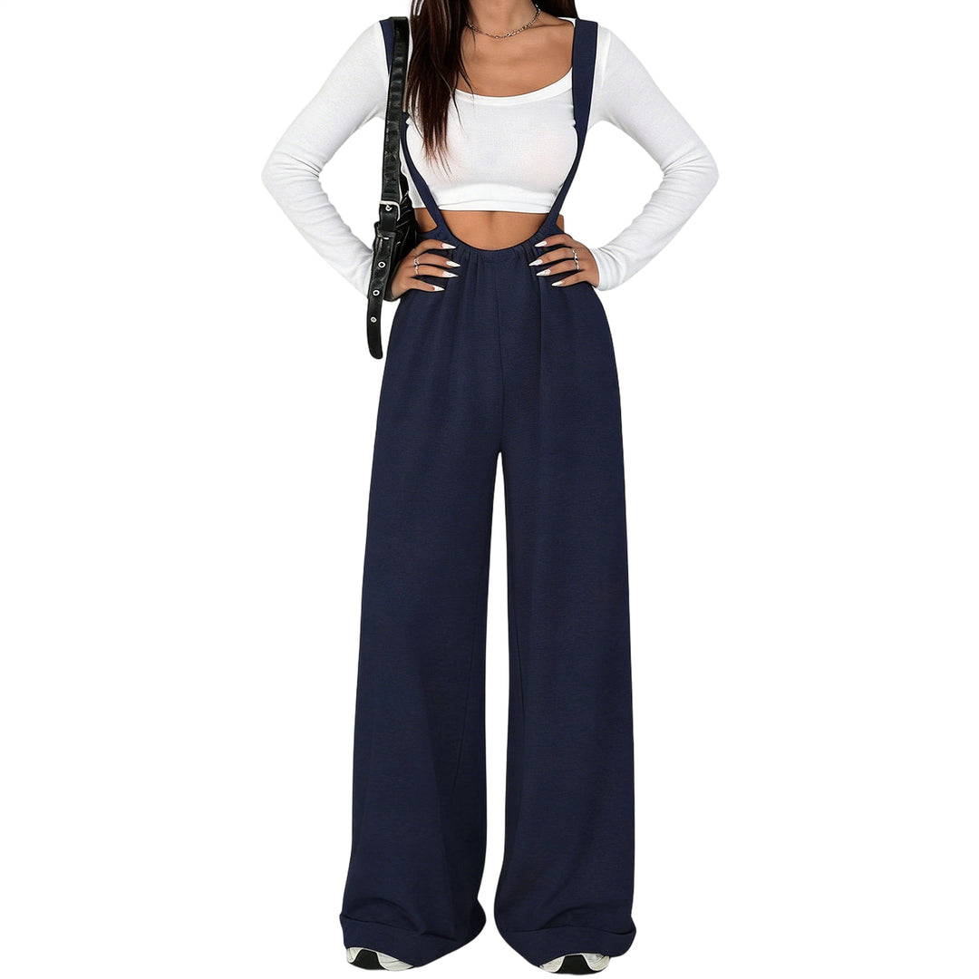 Womens Suspender Pants High Waisted Casual Sleeveless Jumpsuit Baggy Wide Leg Suspender Overalls for Travel classy