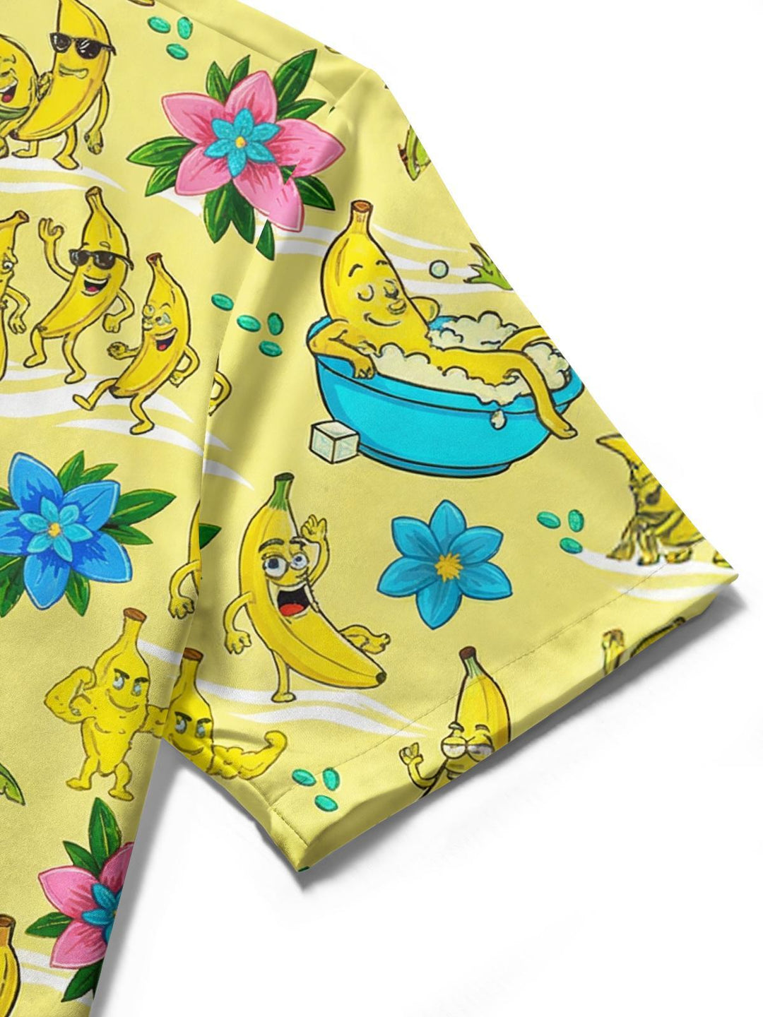 Banana Hawaiian Print Women's Short Sleeve Shirts