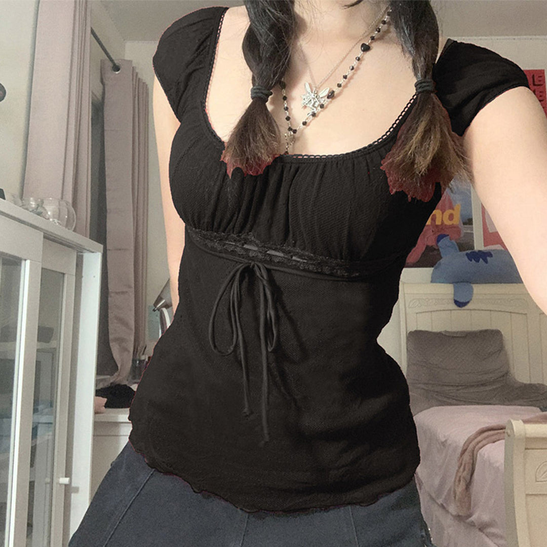 Off The Shoulder Shirts for Women Lace Trim Bow Dressy Casual Blouses Sexy Going Out Shirts for Going Out method