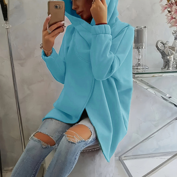 Oversized Zip Up Hoodie for Women Asymmetric Long Sleeve Trendy Hoodies Jackets with Large Hood for Travel attractively