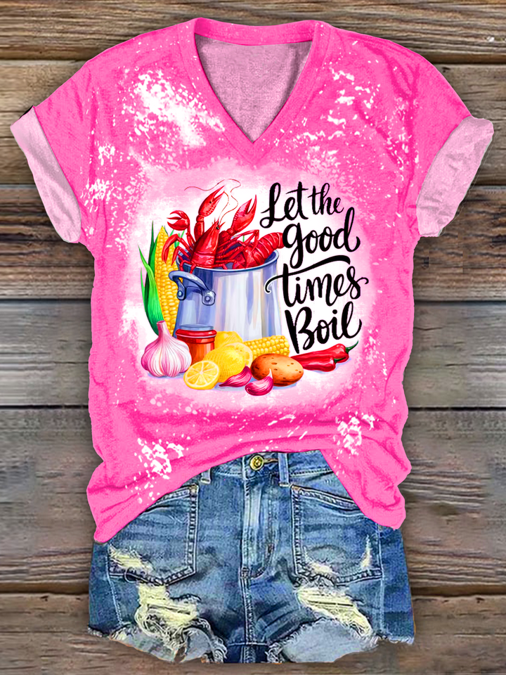 Crawfish Boil Pot V-neck T-Shirt