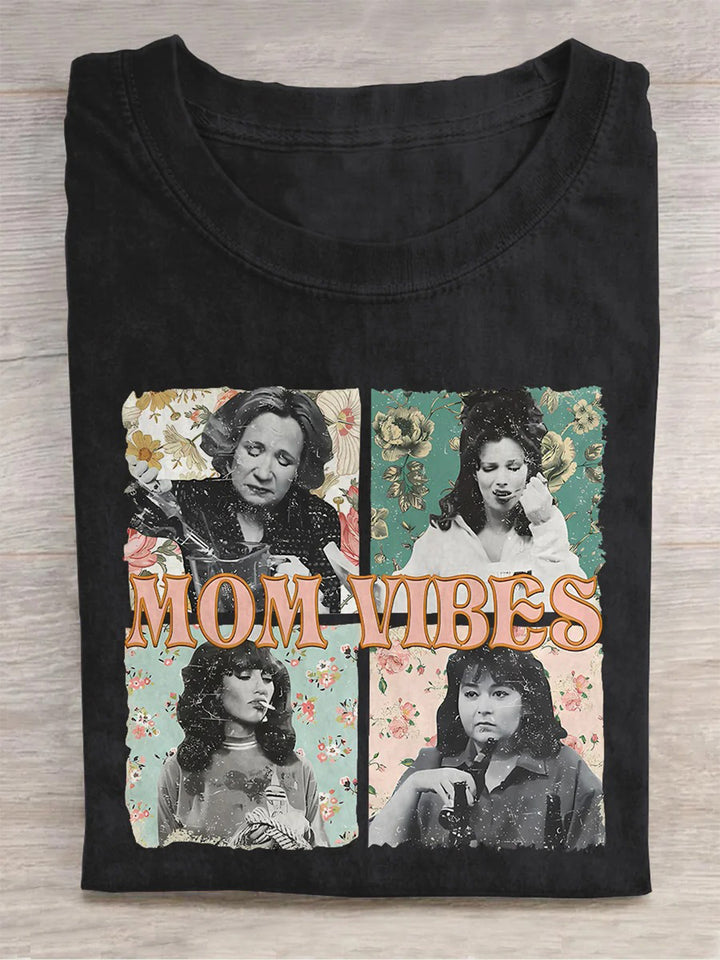 Vintage 90s Mom Vibes Mother's Day Crew Neck T-shirt