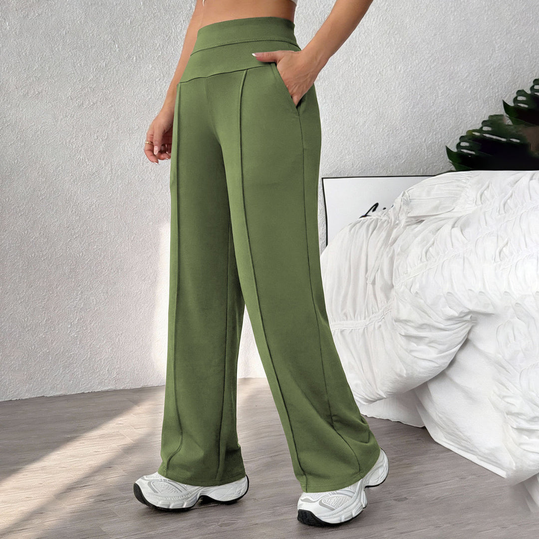 Yoga Pants Straight Leg for Women High Waist Workout Pants With Pockets Stretch Casual Sweatpants for Leisure brilliant