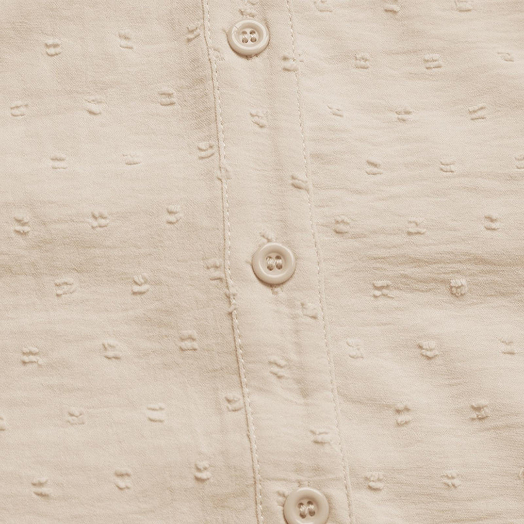Women Ruffle Short Sleeve Shirt V Neck Eyelet Embroidery Trendy Textured Button Up Blouses Lace Tops for Work heathly