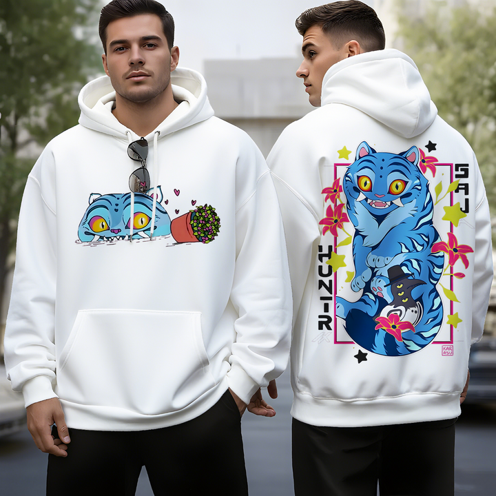 Demon Hunter Tiger Unisex Long Sleeve Hooded Pocket Sweatshirt