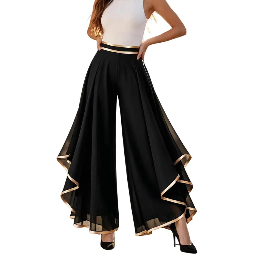 Chiffon Pants for Women High Waisted Casual Wide Leg Chiffon Pants Flowy Lounge Trousers for Daily Vacation beautiful
