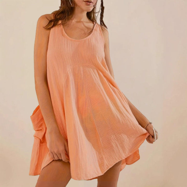 Babydoll Dress for Women Scoop Neck Loose Tank Top Dress Sleeveless Swing Flowy Sundresses for Daily Wear gorgeous