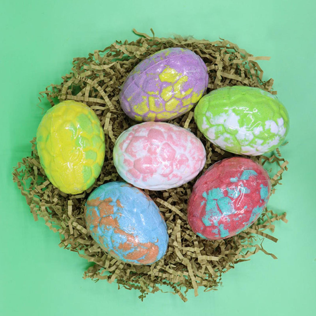 Easter Bath Bombs for Kids 6 Piece Dinosaur Egg Natural Bubble Bath Bombs Easter Basket Stuffers for Holiday decent
