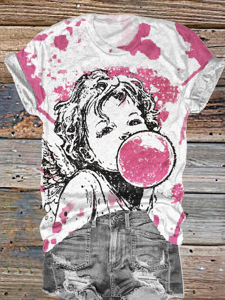 Cupid Comics Graffiti Crew Neck T-shirt