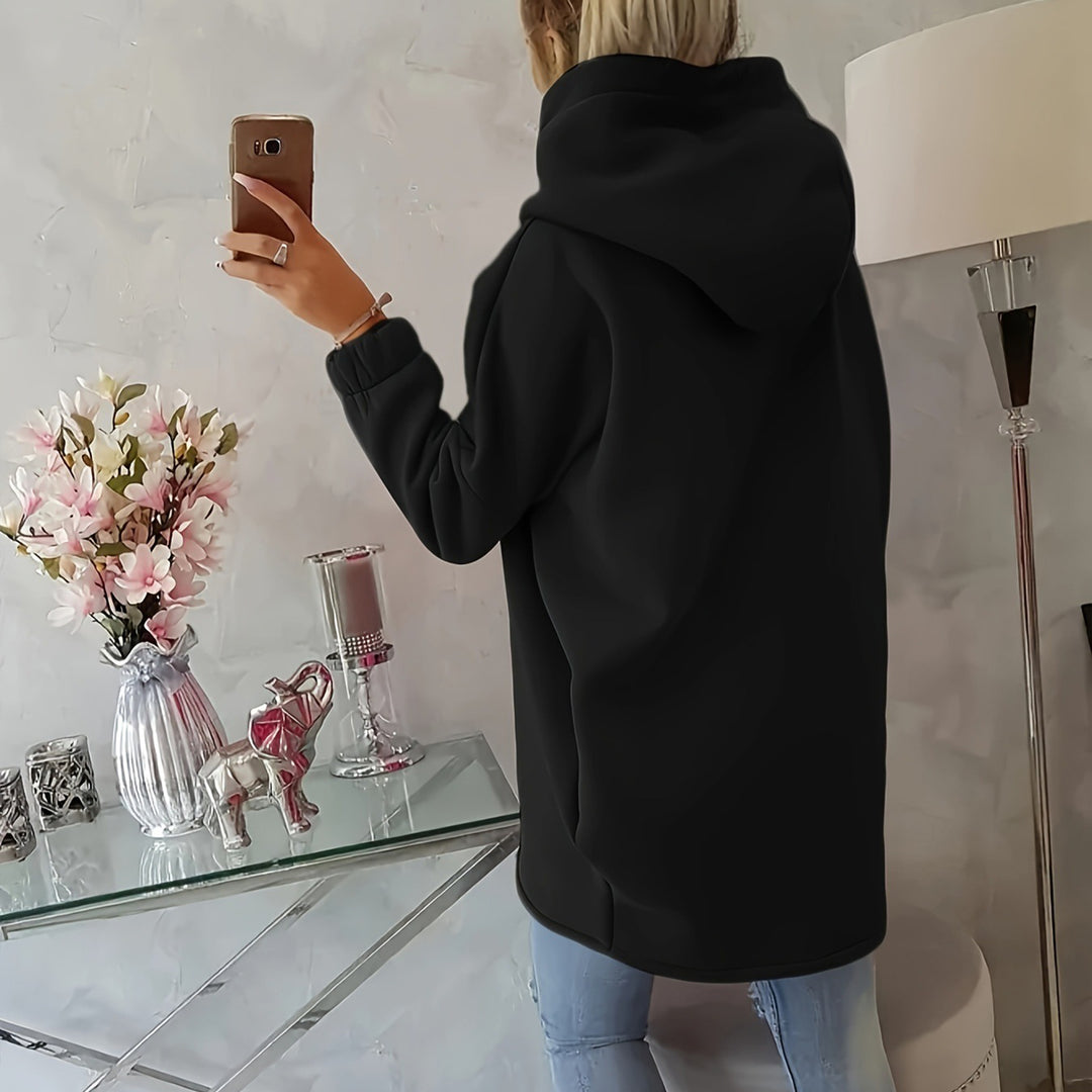 Oversized Zip Up Hoodie for Women Asymmetric Long Sleeve Trendy Hoodies Jackets with Large Hood for Travel attractively