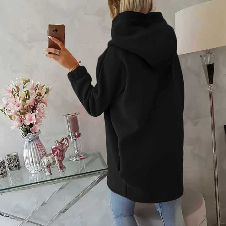 Oversized Zip Up Hoodie for Women Asymmetric Long Sleeve Trendy Hoodies Jackets with Large Hood for Travel attractively