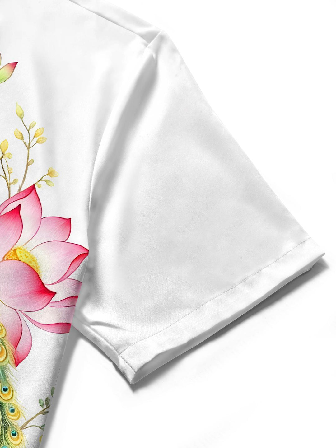 Peacock And Lotus Auspicious Women's Short Sleeve Shirts