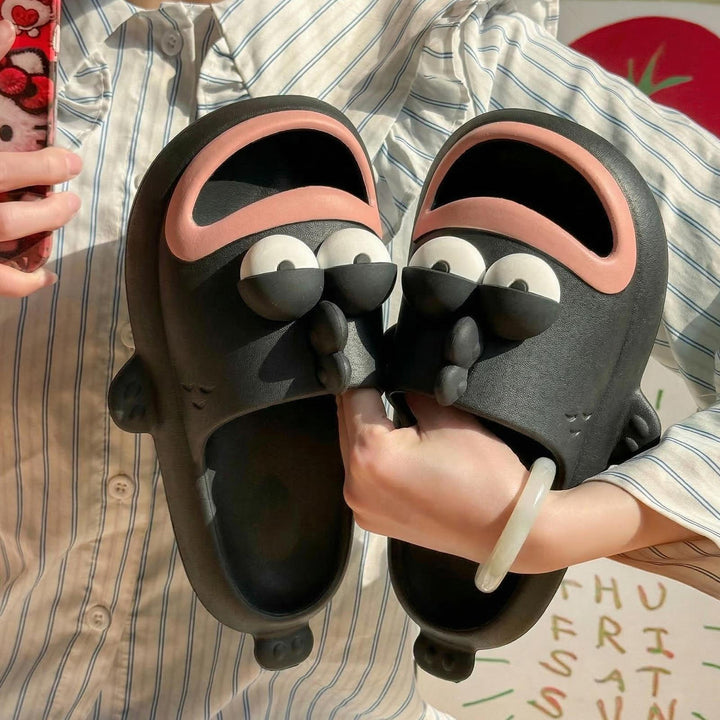 Fish Slippers for Women Open Toe Indoor Funny Animal Slippers Cartoon Anti-Slip Shower Slides for Bedroom ingenious