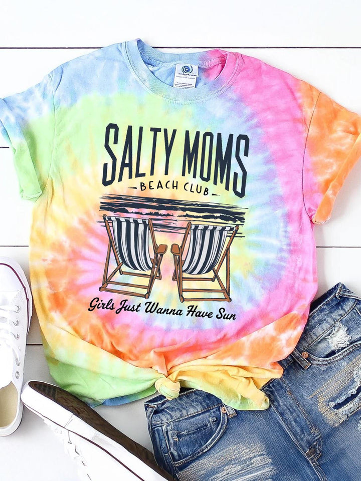 Salty Moms Beach Club Crew Neck T-shirt