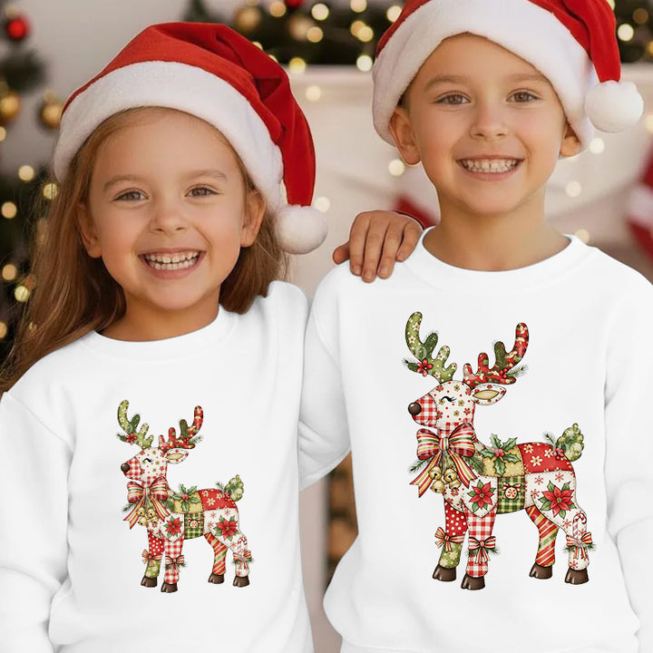 Christmas Elk Children's Crew Neck Sweatshirt