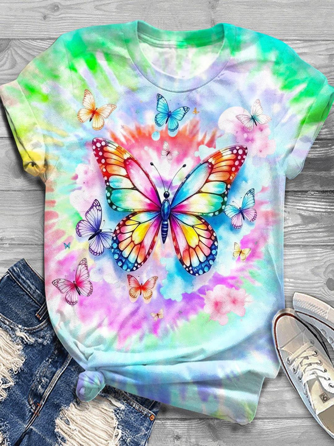 Butterfly Crew Neck T-shirt